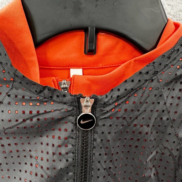 Nike Golf Tour Performance Jacket &‎ Vest Womens MEDIUM Lightweight Black Orange - Picture 7 of 14